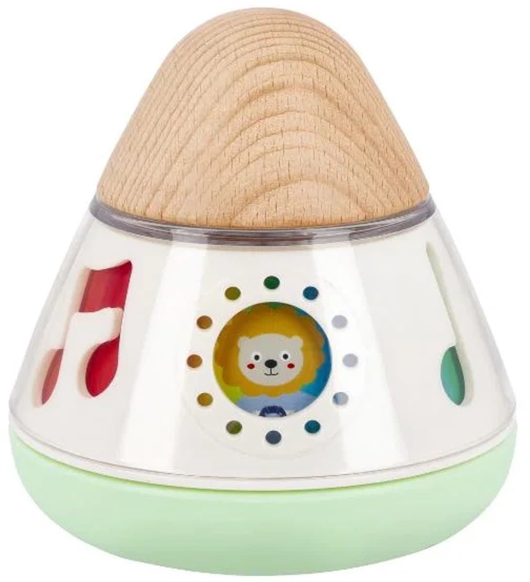 Lupilu Houten Muziektol- Met Mechanisch Muziekdoosje / Berustende Melodie voor Baby & Peuters / Duurzaam Speelgoed