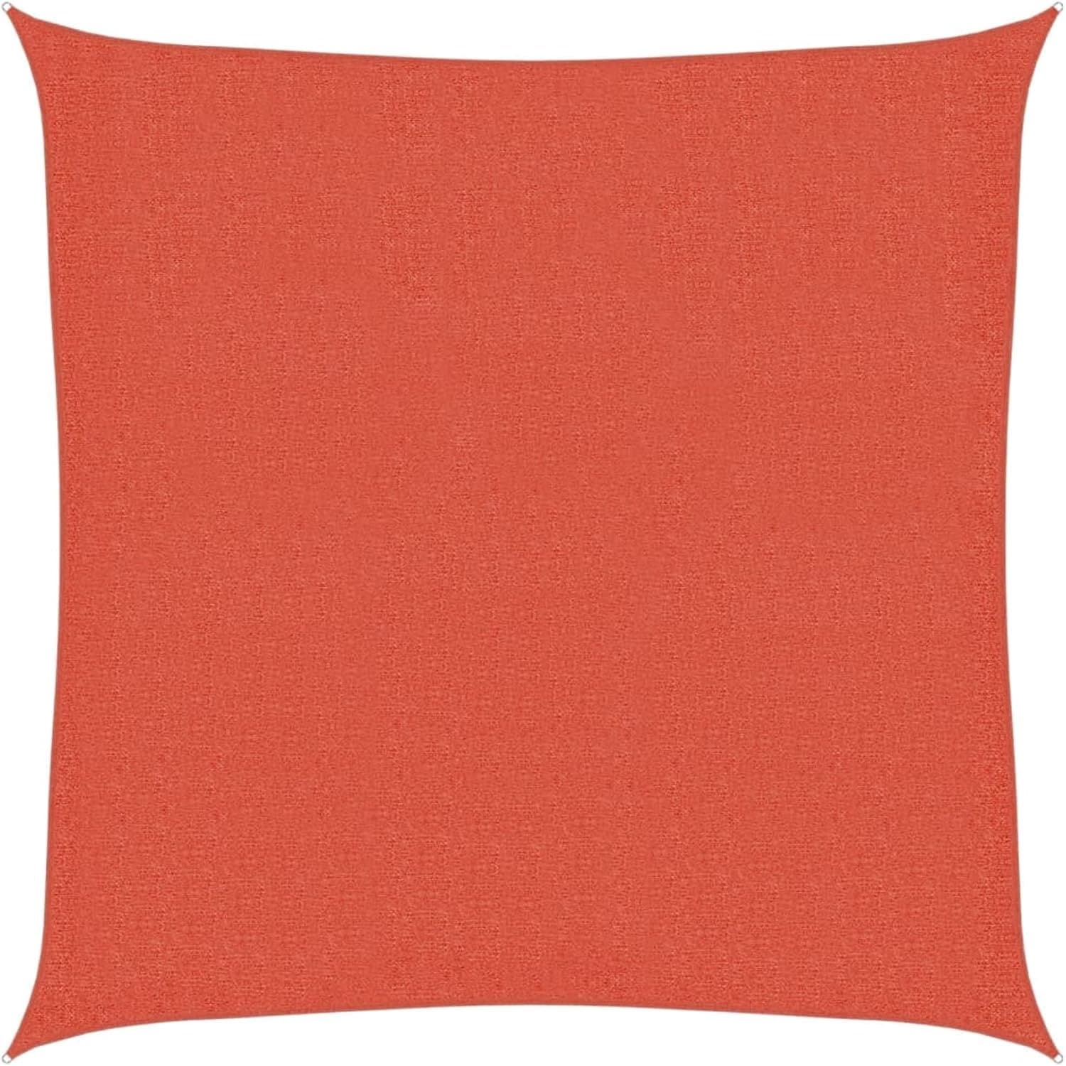 Vierkant, 2,5 x 2,5 m, terracotta-rood, HDPE 160 g/m², met roestvrijstalen bevestigingen en touwen, voor tuin, terras, balkon
