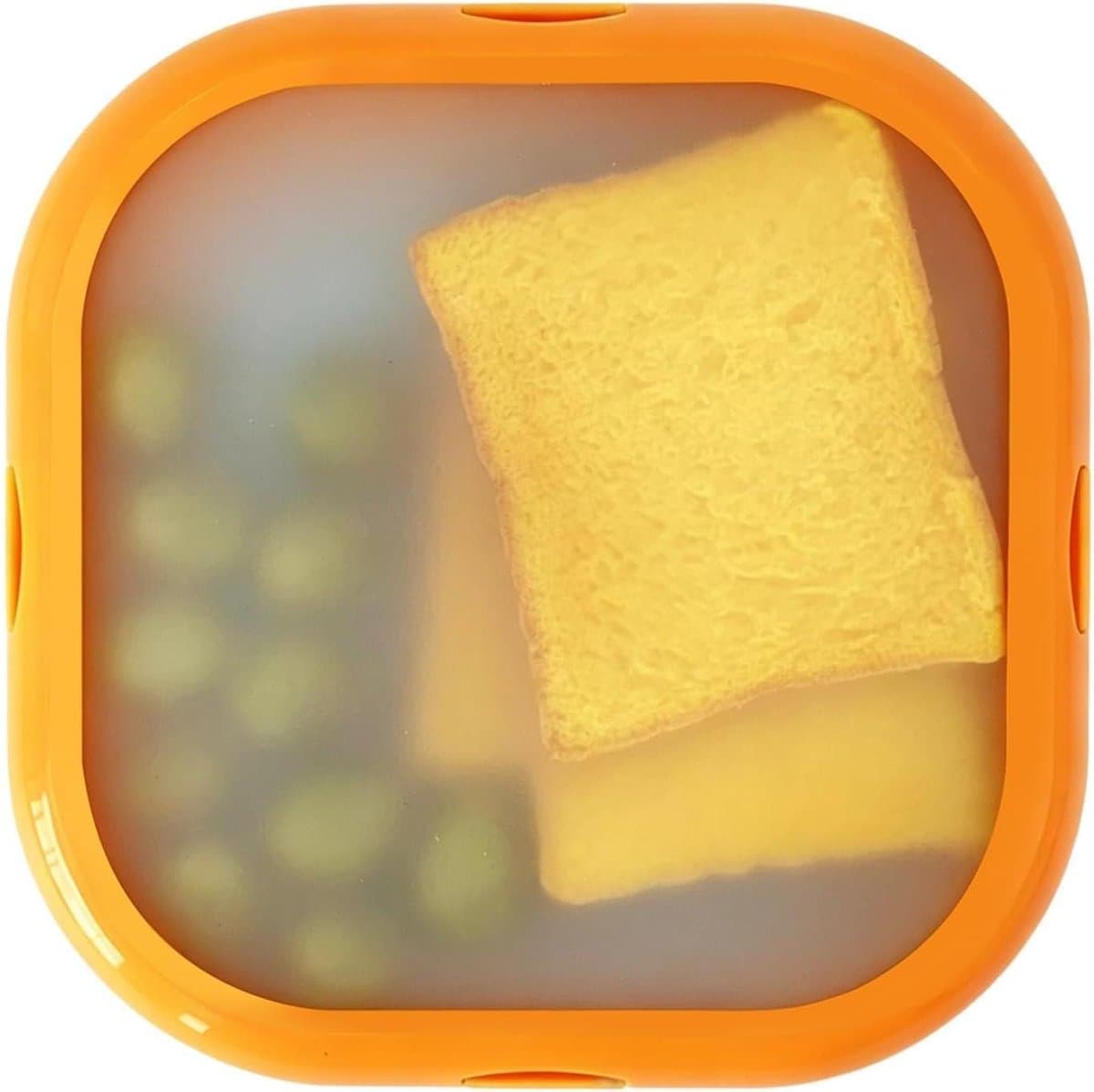Voorraaddozen Fruit - Voedselcontainers Koelkast - Voedsel Bewaren - Opvouwbaar Ontwerp - 20 x 20 x 3.5 cm - Oranje