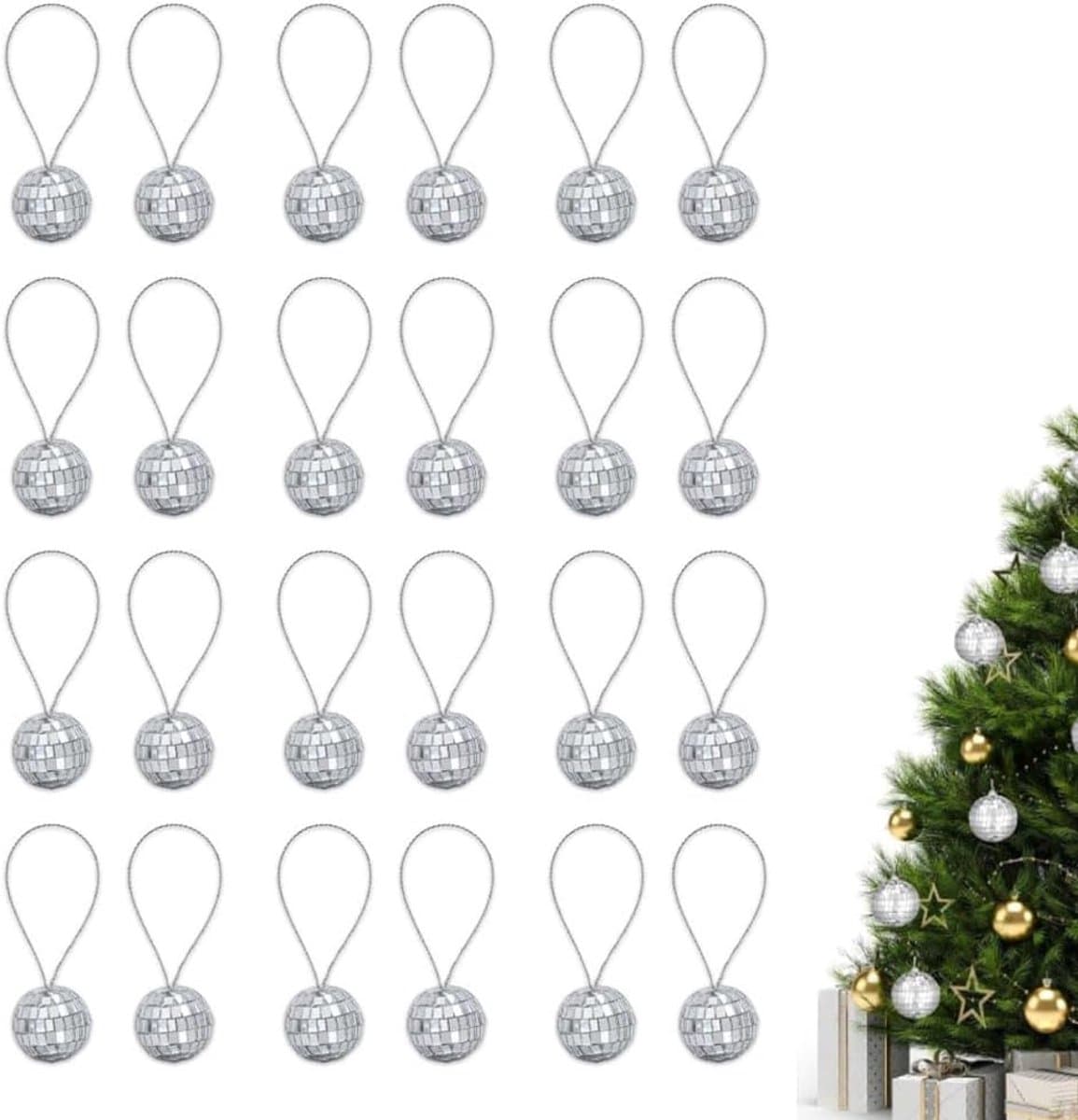 Mirror Ball, 24 Pieces Mirror Balls, Party Decoration Glittering Ball, Mirror, for Wedding, Home, Christmas Tree - ShopVlot