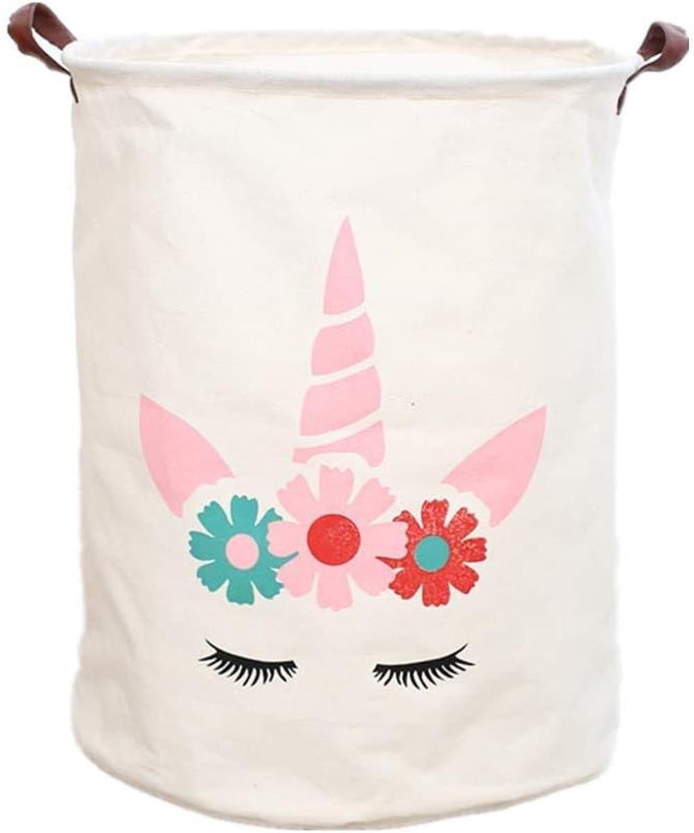 Wasmand met Handvat - Opvouwbare Organizer - Opbergen Kinderkamer - Waterproof Voering - 40 x 50 cm - Grijs