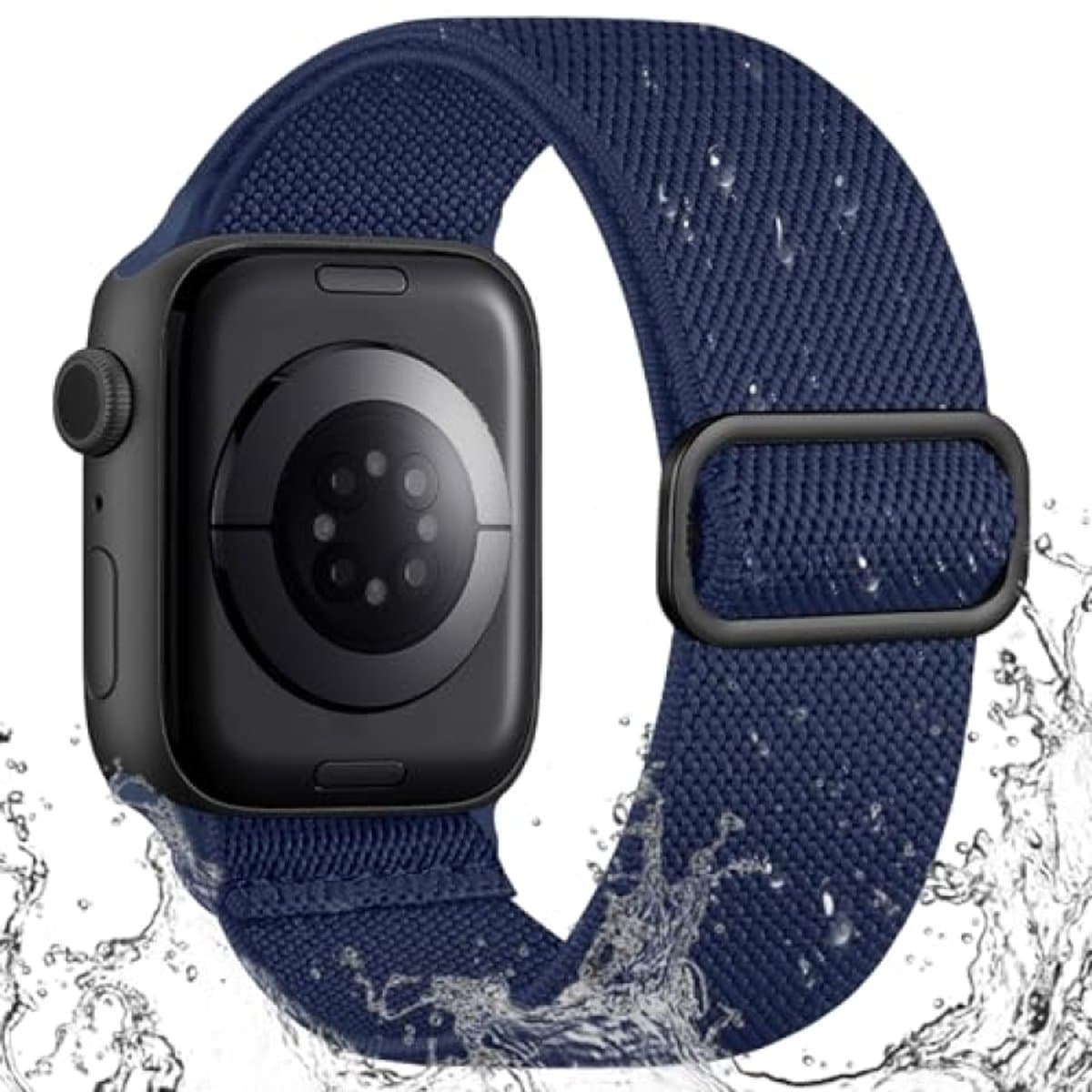 PromoHome Sportband compatibel met Apple Watch armband 41 mm, 42 mm, 40 mm, 38 mm, voor dames en heren, vuilafstotend, nylon, elastische lus voor iWatch Series 10, 9, 8, 7, 6, 5, 4, 3, SE Ultra 2 1