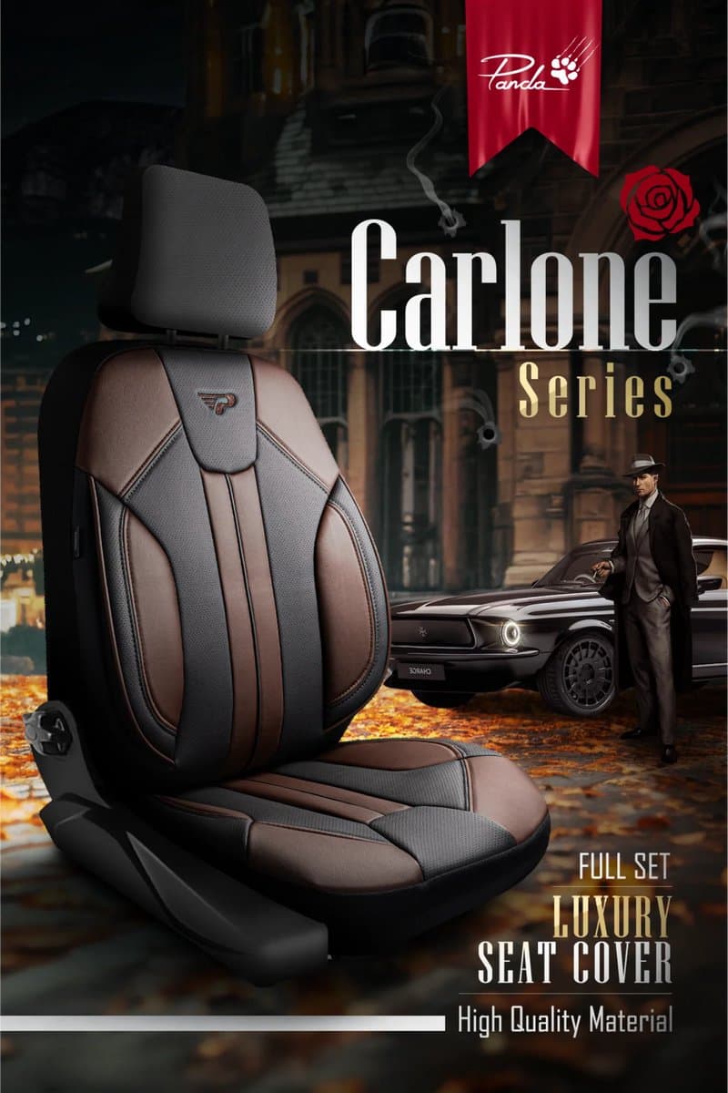 Stoelhoezen Mercedes CLA 2013-2025 – Carlone Bruin – premium skai leer – complete set voor 2 voorstoelen – slijtvast en eenvoudig te reinigen
