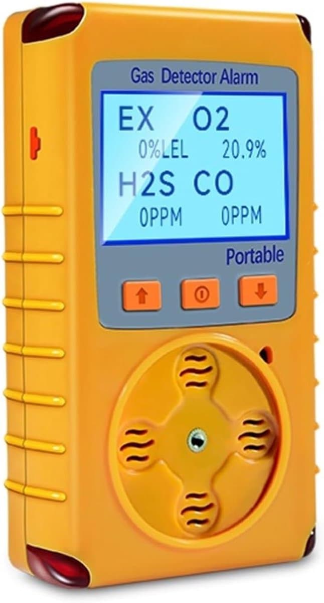 Draagbare Gasdetector - Luchtkwaliteit Monitor - Veilige Werkomgeving - 4-in-1 Detectie - 150 Gram - Zwart