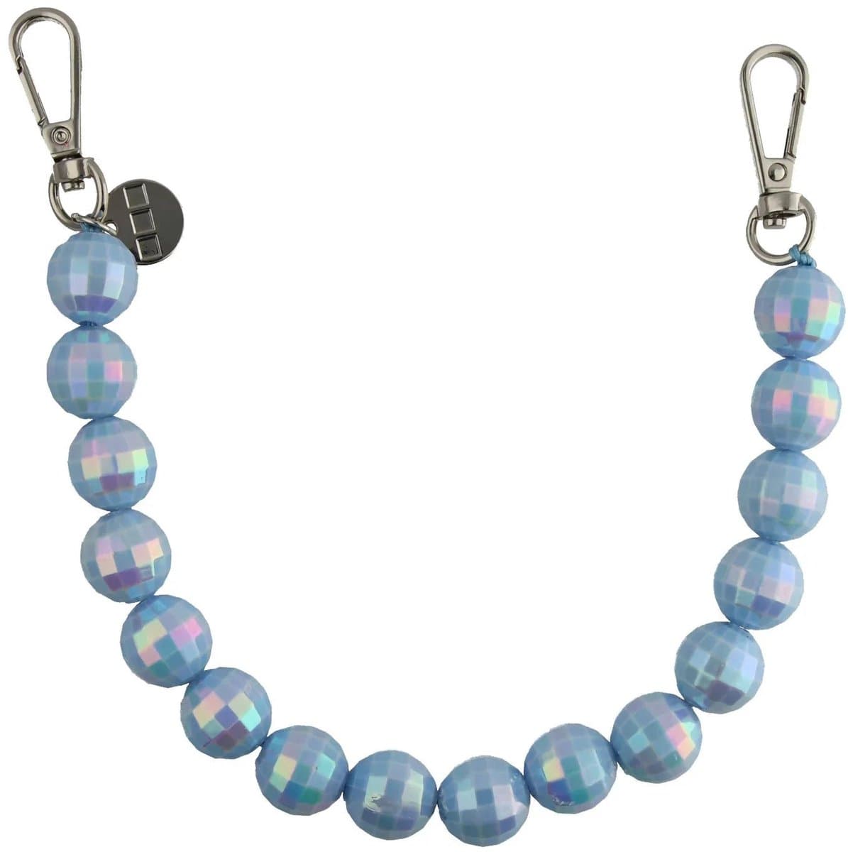 123watches Telefoonkoord disco - blauw - zilver - Geschikt voor iPhone en andere smartphones