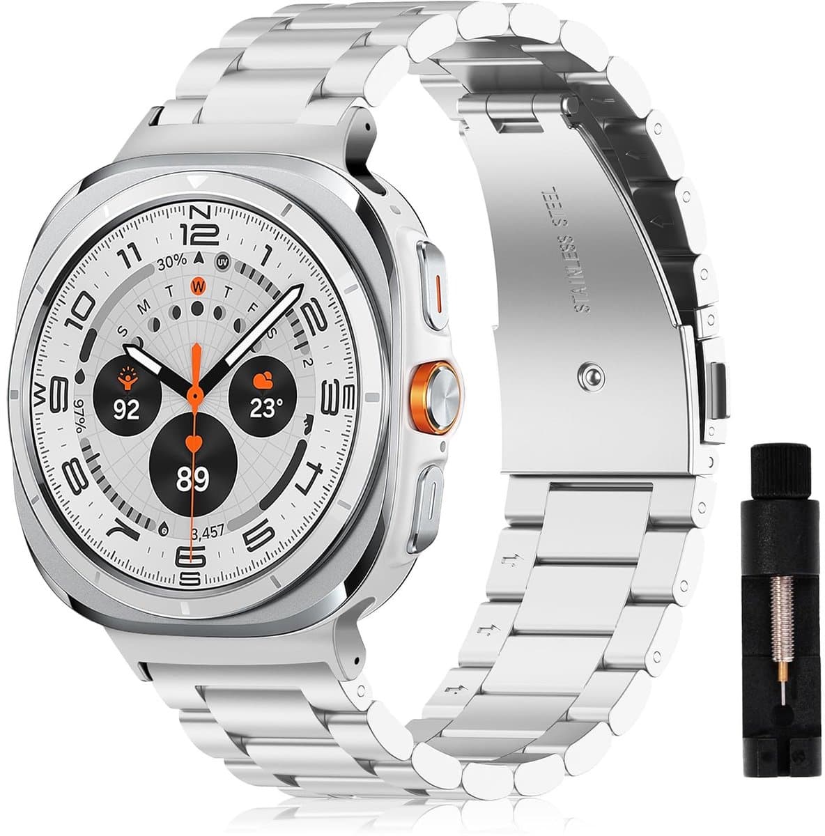 SolidKeus - RVS Horlogeband voor Samsung Galaxy Watch Ultra 47mm