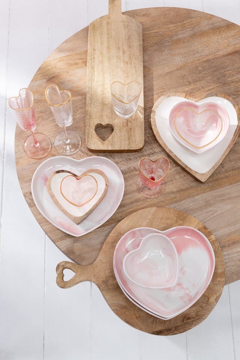 J-Line kom Hart - glas - goud/transparant