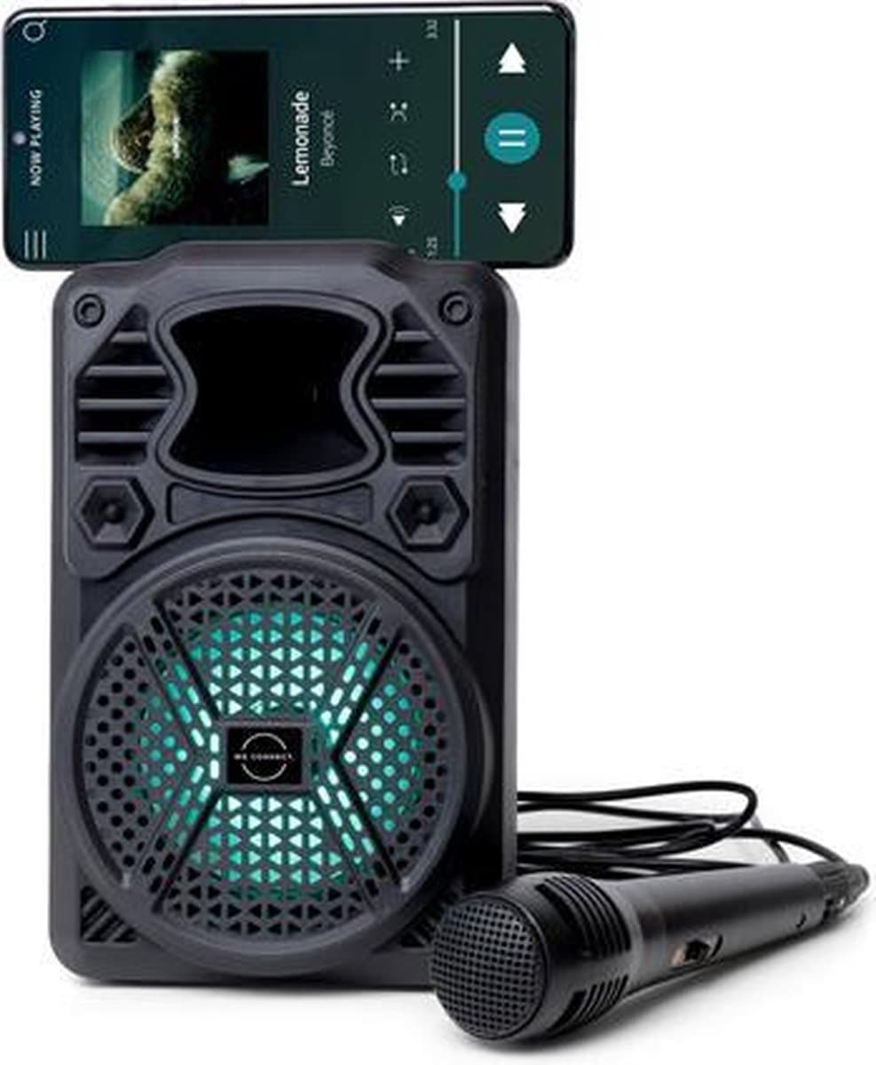 BRAINZ Karaoke boombox met microfoon - Karaoke Set - Bluetooth - Zwart