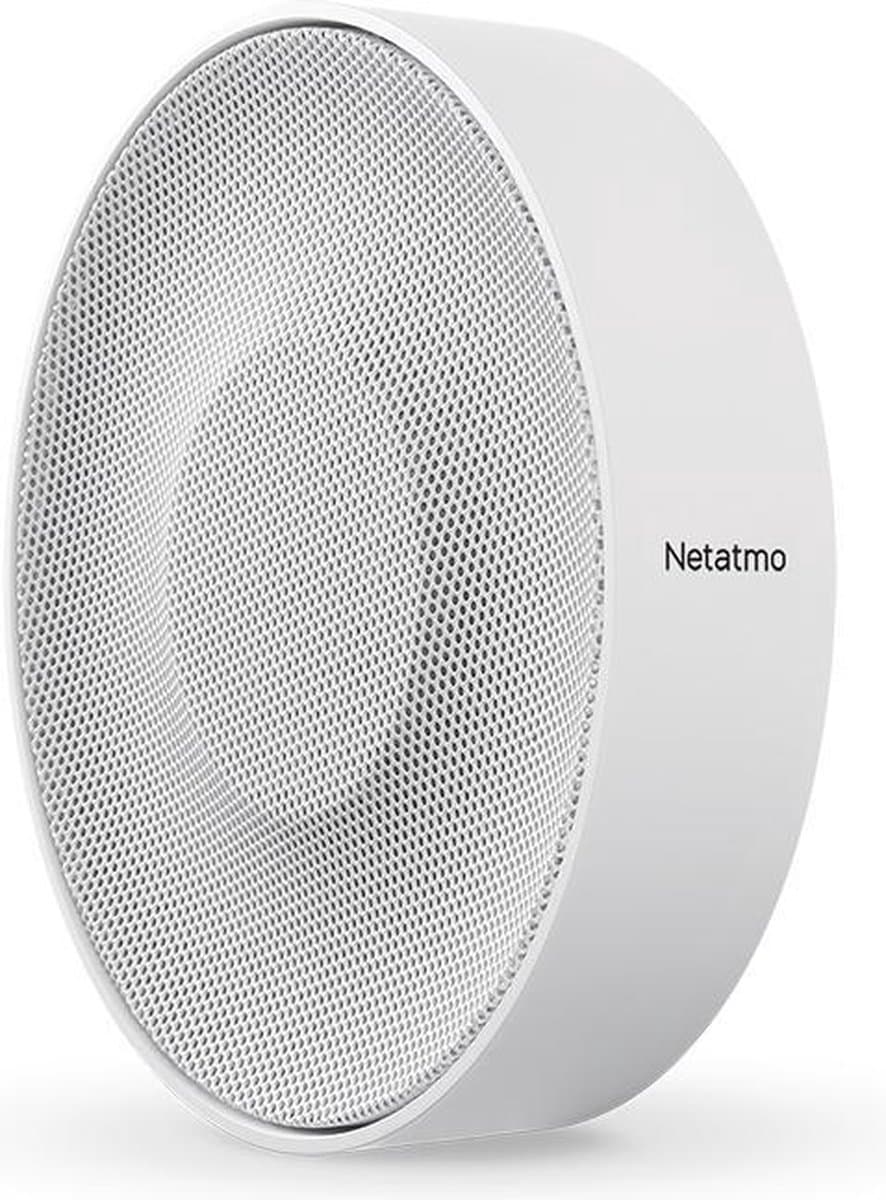 Netatmo Slimme Binnensirene - Draadloze Alarmsirene - 110 dB Alarm - Beveiligingssysteem - Voor Netatmo Camera - Inclusief Batterijen - Wit - 1 Stuk