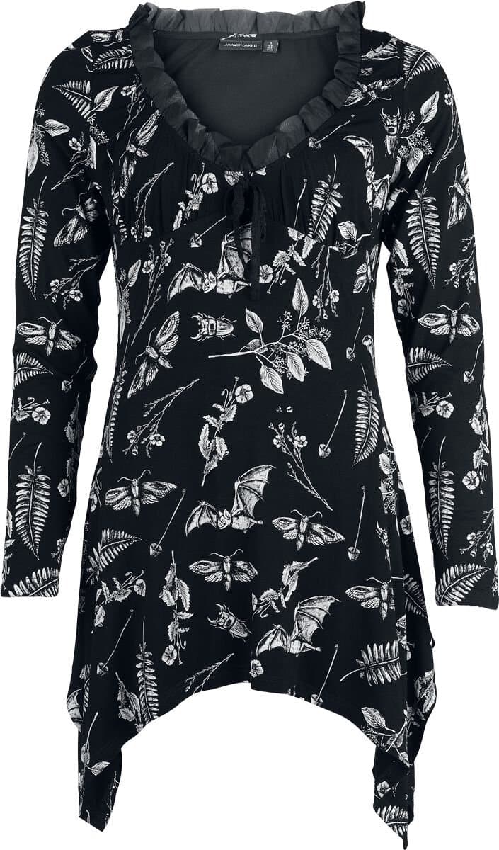 Jawbreaker Herbat Bat Dames Shirt met lange mouwen - zwart/wit - XS
