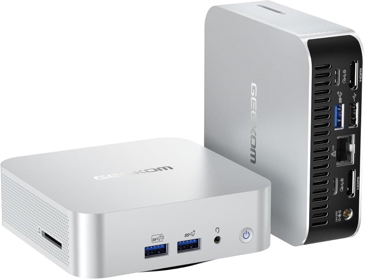 GEEKOM A7 Mini-PC – AMD Ryzen 5 7535HS– AMD Radeon™ graphics 780M – Windows 11 Pro – (8 Kernen 16 Threads, tot 5,2 GHz –16GB RAM 1TB SSD – 8K,Mini PC met,Mini Computer,Game PC,pc voor games e