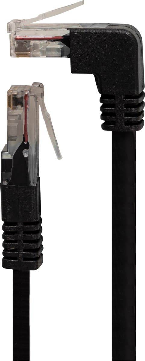 Electrovision 3 m Zwarte UTP/CCA RJ45 Ethernetkabel – Recht naar L-vormig Stekker (P281GC