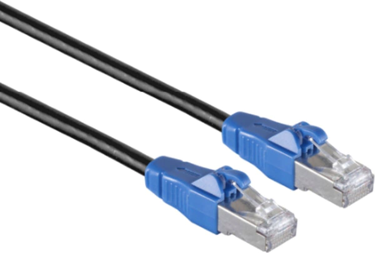 S/FTP CAT6A EasyPull Gigabit Netwerkkabel - CU - 0,5 meter - Zwart