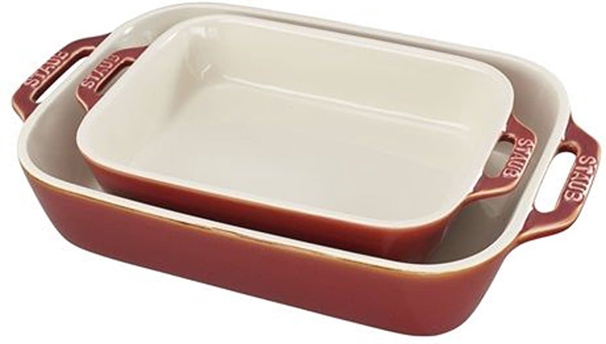 Staub Set van 2 rechthoekige ovenschalen 20x27cm + 20x16cm Ancient Copper