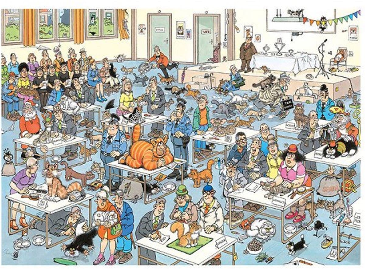 Jan van Haasteren - De Kattenshow - 2000 stukjes puzzel - Legpuzzel