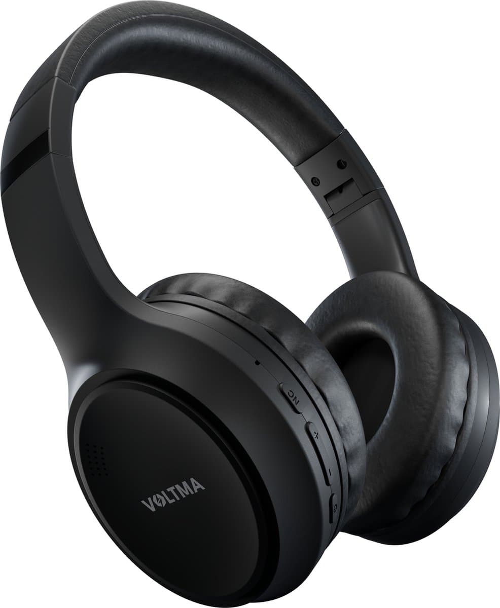 Voltma PowerBeats Koptelefoon - Headset met microfoon en IPX5 waterdicht - 80 uur Speeltijd - Headphone Bluetooth 5.2 - 27dB Active Noise Cancelling ANC - Hoofdtelefoon Draadloos - Multipoint Pairing - On-ear - Comfortabele Wireless Earphones