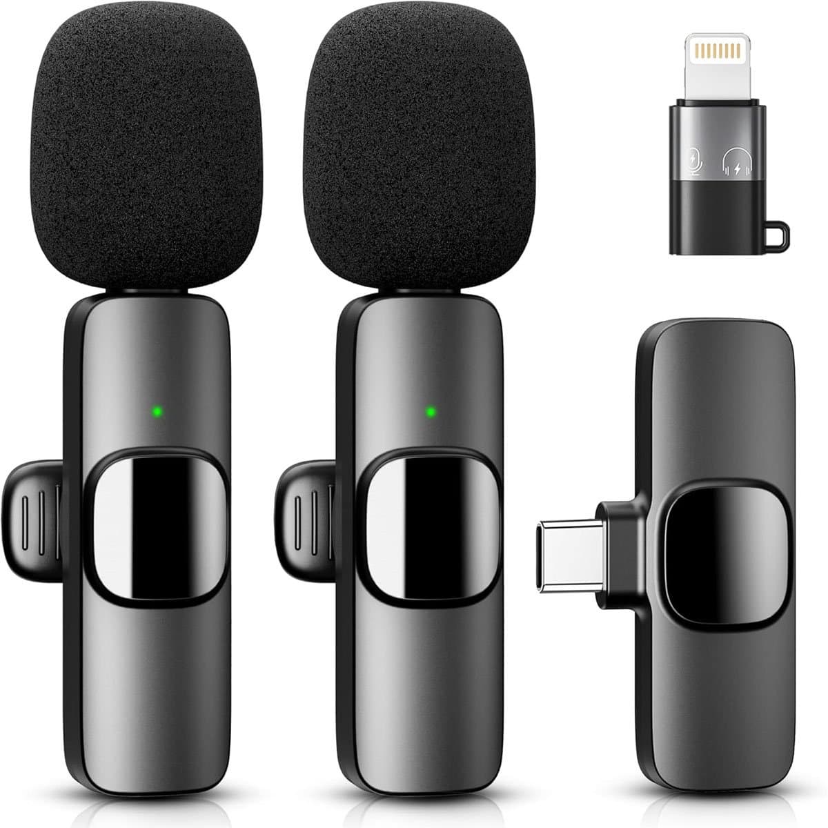 Microfoon - Draadloze lavaliermicrofoon - Compatibel met iPhone en Android-pc's - Minimicrofoon - Perfect voor livestreaming, video-opnames, interviews, YouTube, TikTok en vlogs