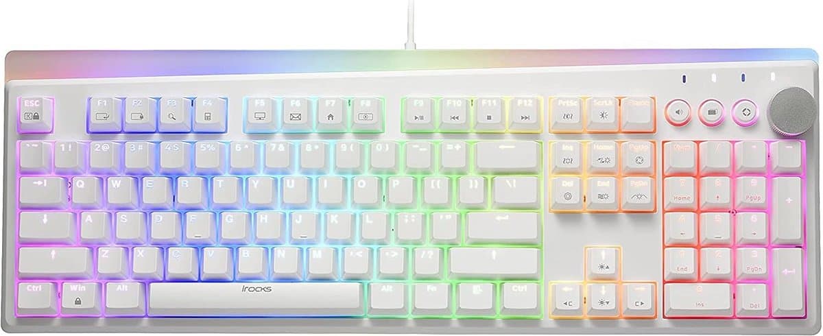 Mechanisch RGB Gaming Toetsenbord met Media Knoppen en PBT Keycaps - 107 Toetsen