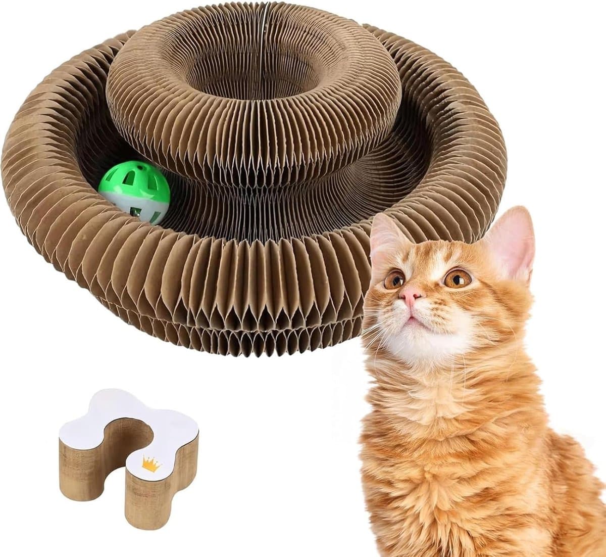Interactieve krabpaal voor katten - duurzaam dubbelzijdig ontwerp - geschikt voor alle lichaamsvormen - 1 stuk-24 x 24 x 11cm
