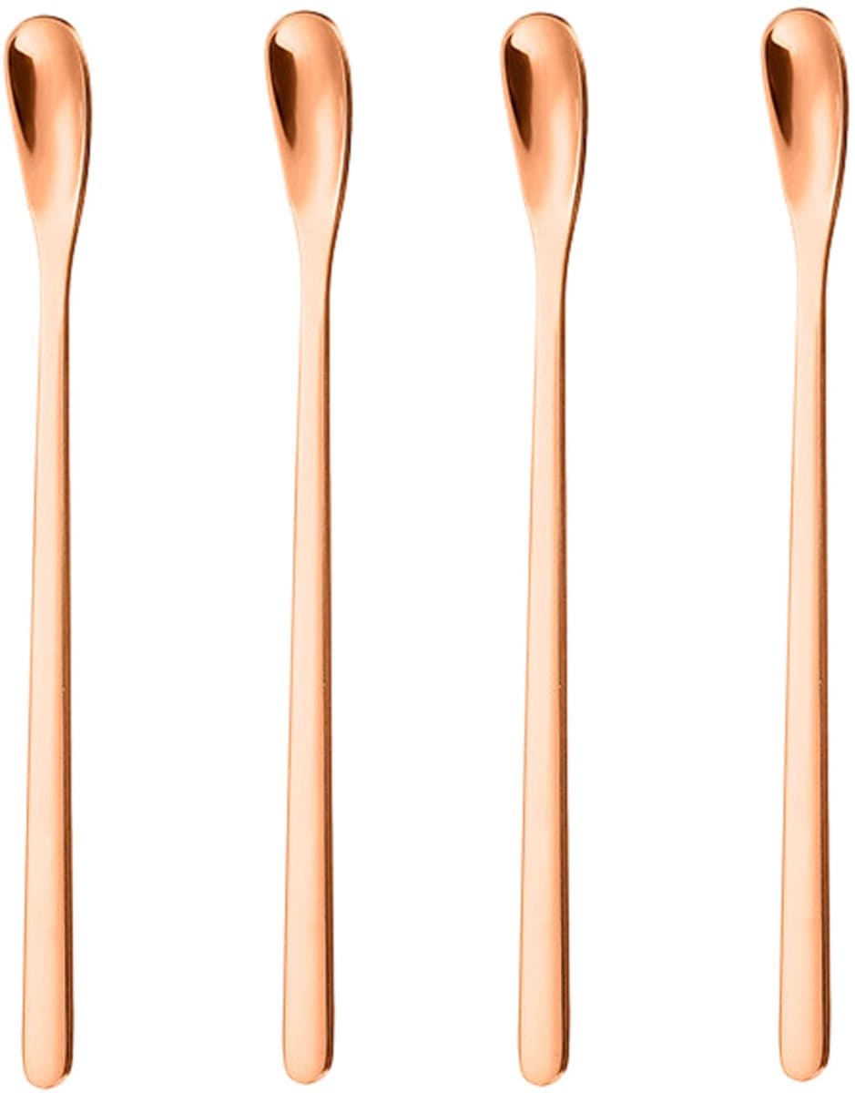 Gigicial Koffielepel van roestvrij staal - Cocktailroerder - Elegant ontwerp, veelzijdig - 1 stuk - Roségoud voor thuis en op feestjes