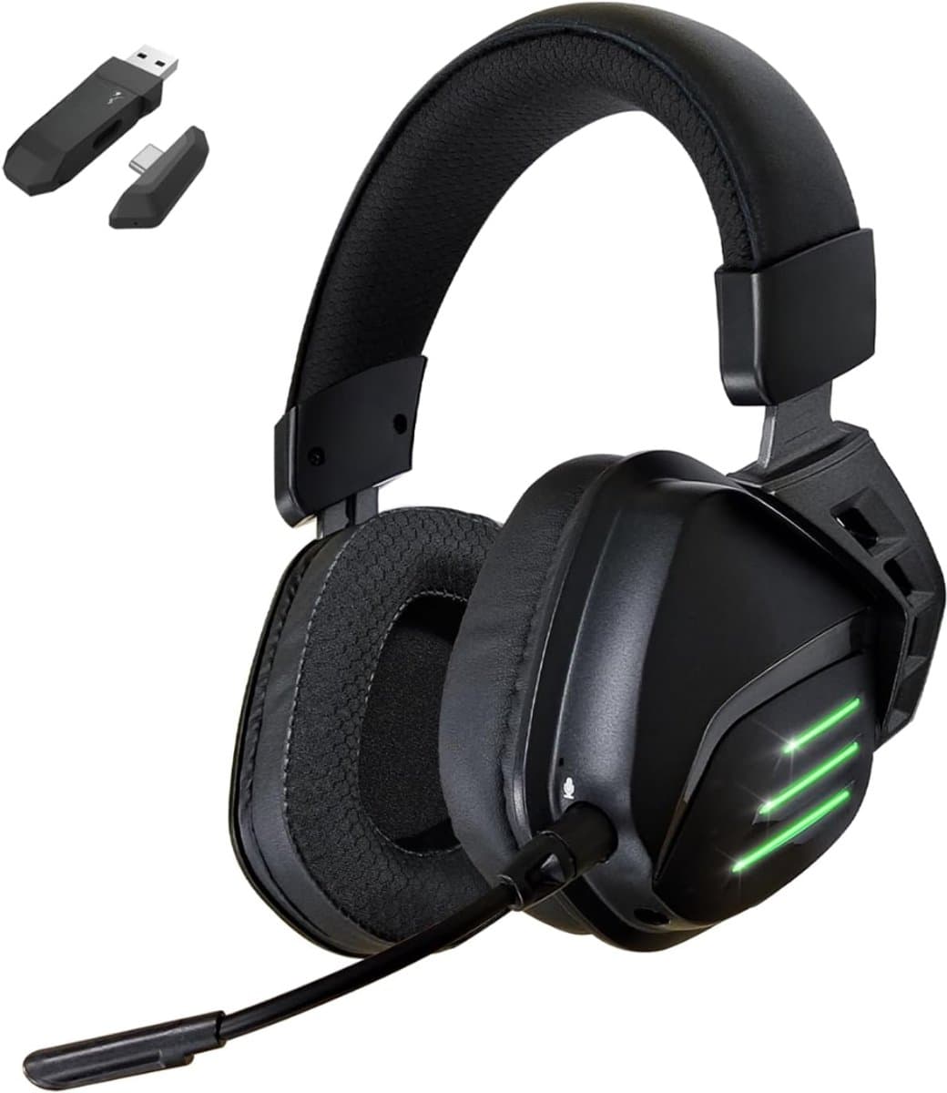 Quvo® Game headset draadloos - Headset - Game headset - Gaming headsets - Zwart - ‎22 cm x22 cm x11 cm