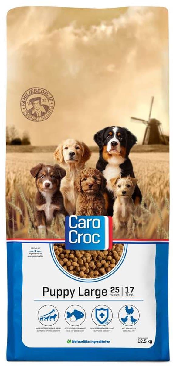 CaroCroc Puppy large 12,5kg en 3 kg [25/17] met premium snack