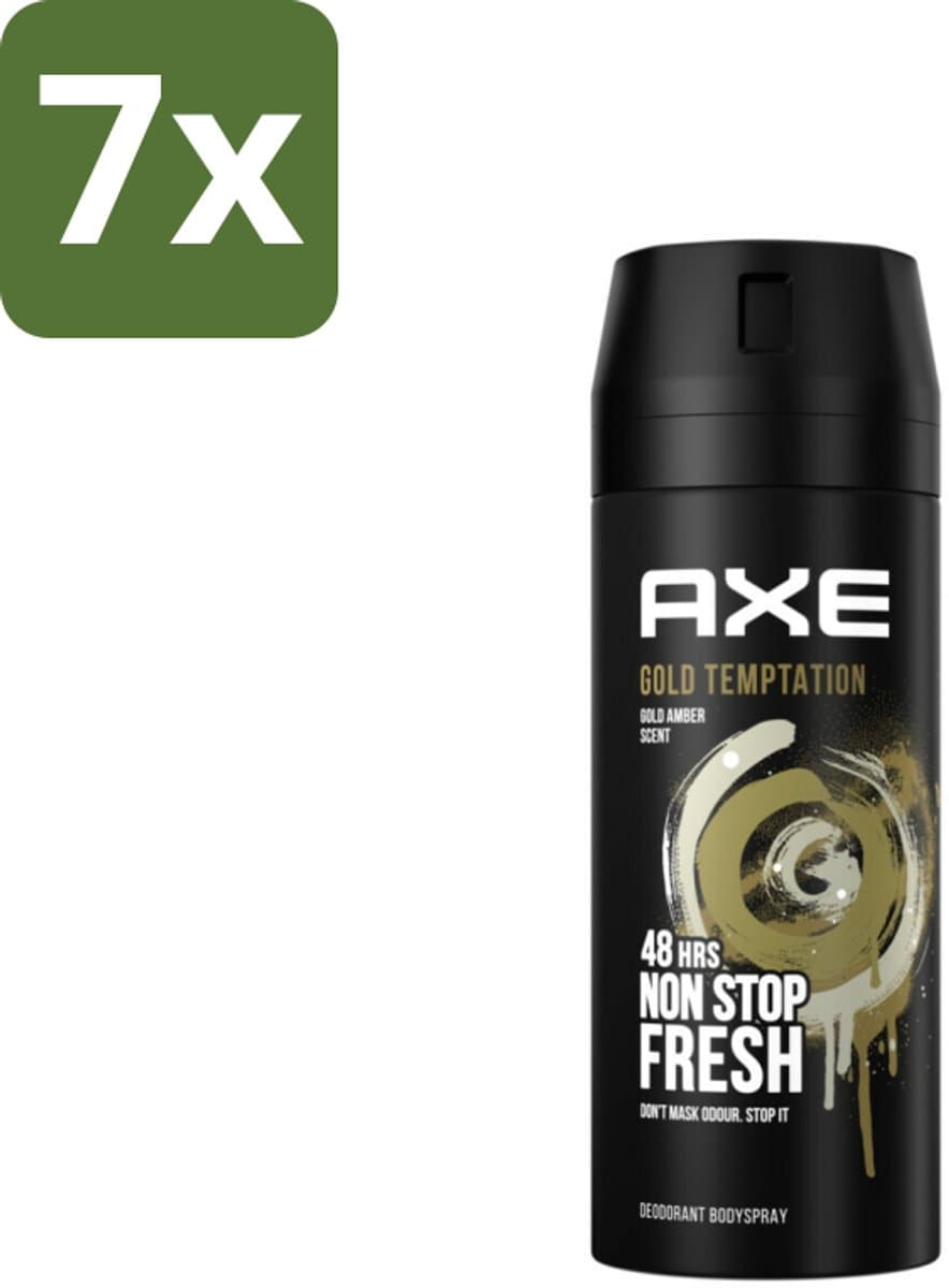 AXE - Deodorant Spray - Gold Temptation - Luxe Geur - Oriëntaals & Fris - 150 ml - Bulkverpakking - 7 stuks