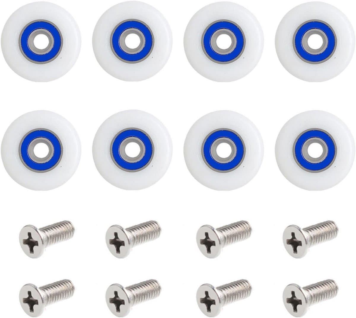 Set van 8 Douchedeur Rollers - 29mm Nylon Wielen voor Douchecabine - Universele Vervanging