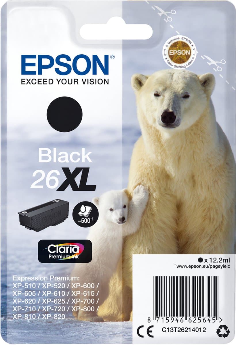 Shout 26XL Claria Premium-inkt, zwart, enkelverpakking