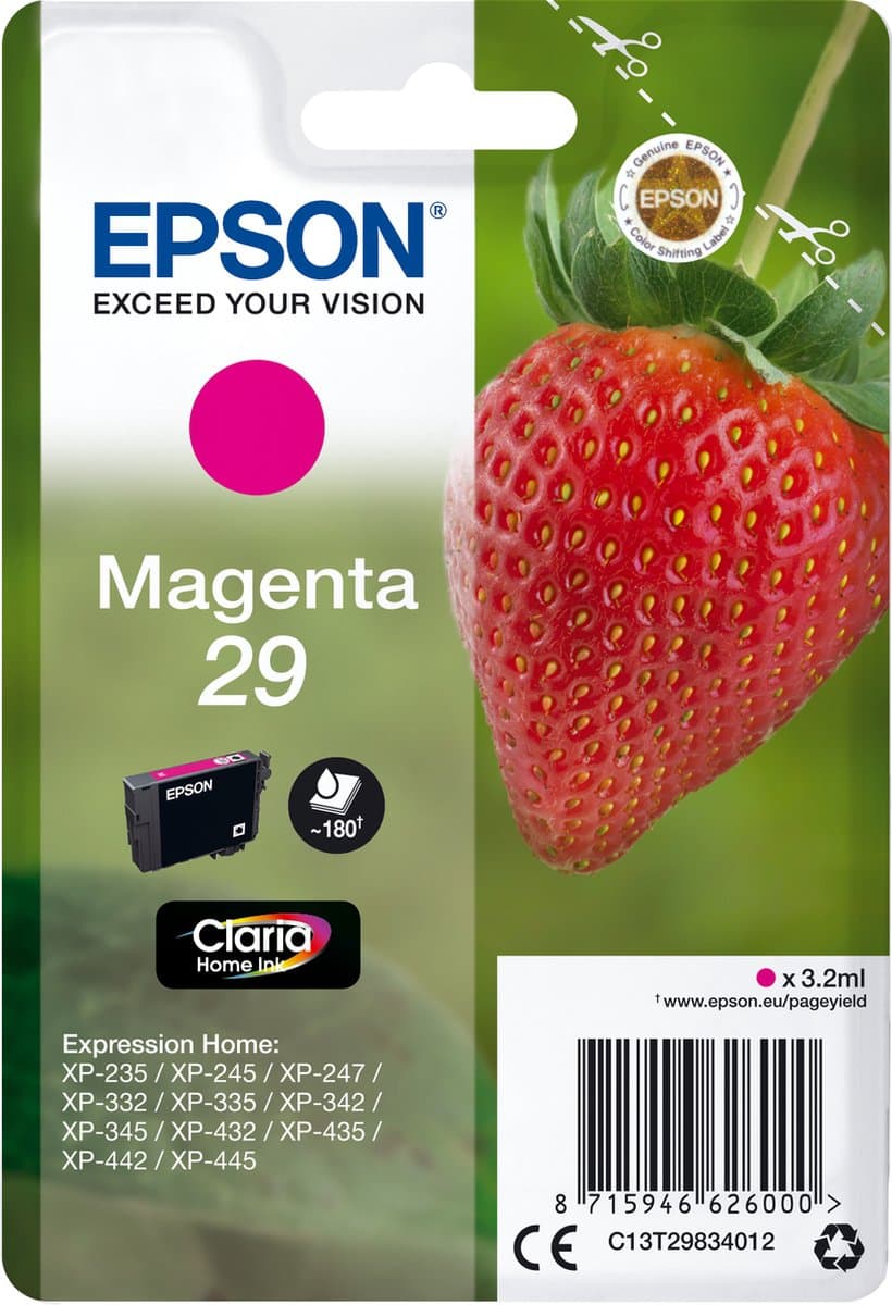 Epson Strawberry enkelverpakking magenta 29 Claria Home inkt