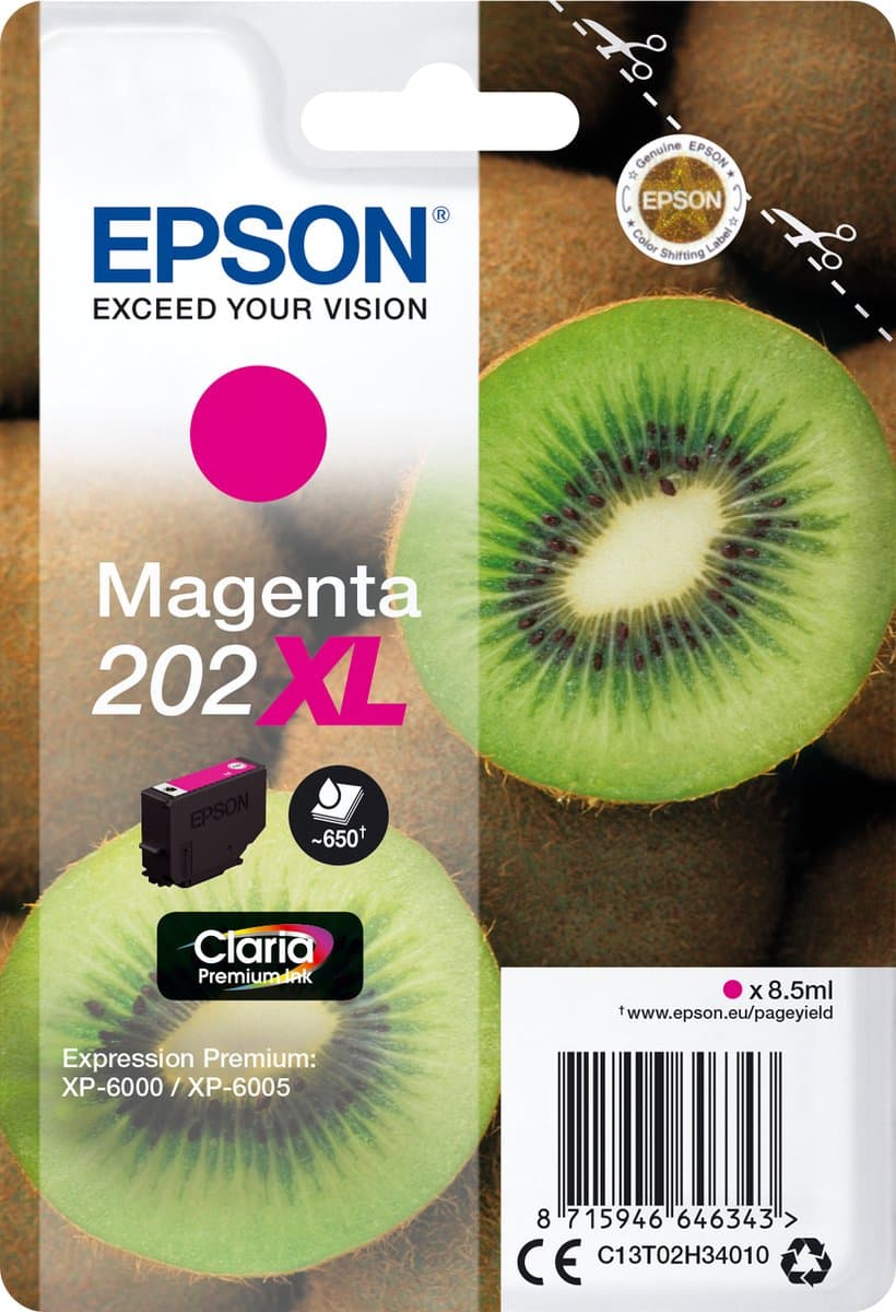 Epson Kiwi Singlepack Magenta 202XL Claria Premium Inkt