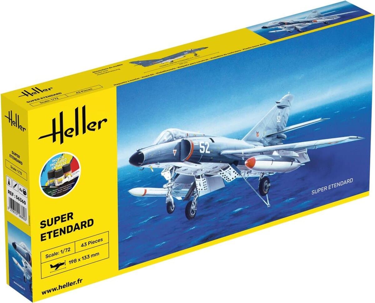 Heller Modelbouwpakket Militaire voertuigen - 56360 Super Etendard Plane - Starter Kit Plastic - 1:72 - Modelbouw