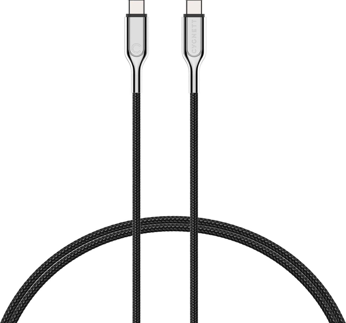 Cygnett Armoured Braided USB-C to USB-C Kabel 1m - Zwart