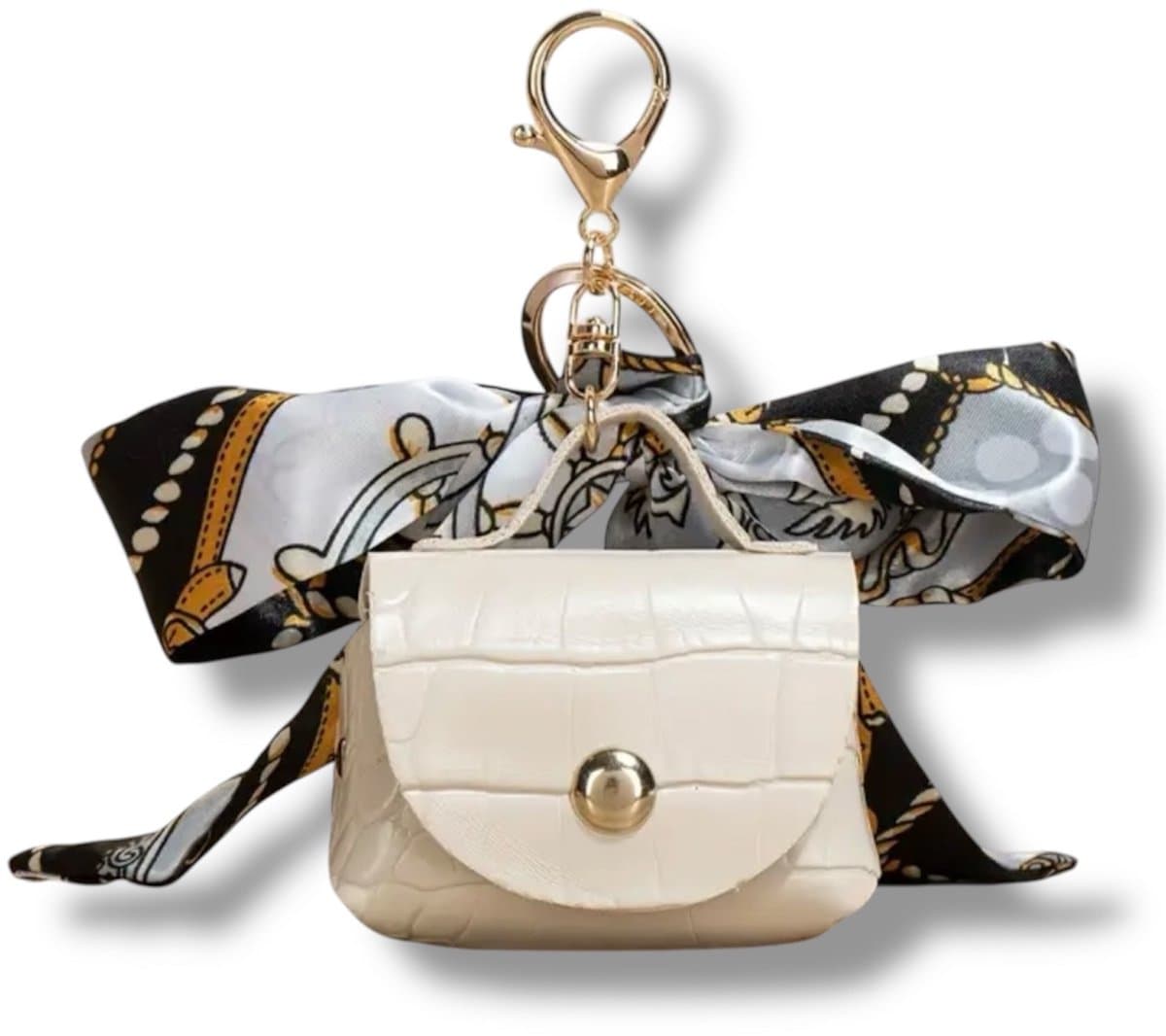 Sleutelhanger - tashanger - tasje - Wit / beige - White / beige - Key Chain - Bag charm