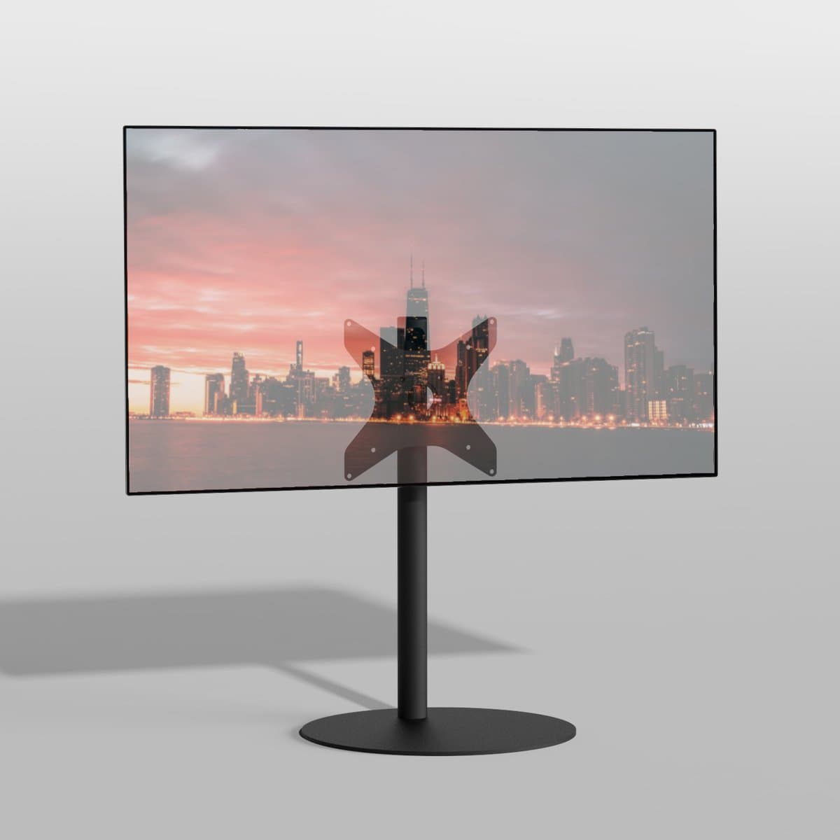 TV vloerstatief SPHERE 80 Design Tv standaard Trendy Zwart Staal 32-65” - VESA 300x300