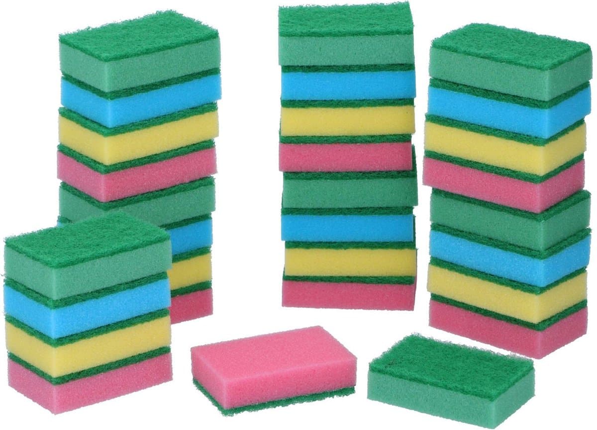 Dirt Devil Schuursponsjes - 30x - gekleurd - huishoud/schoonmaak/afwas - sponzen