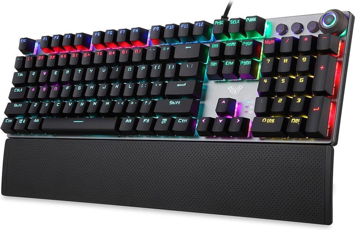 AULA F2088 - Mechanisch Gaming Toetsenbord - RGB - QWERTY Toetsenborden - Blue switch - Zwart