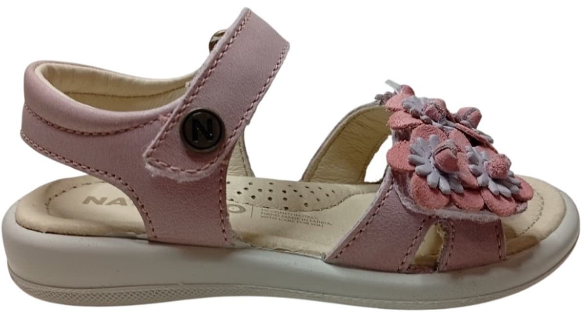 Naturino - Brahma - Mt 31 - velcro's bloemen lederen sandalen - roze