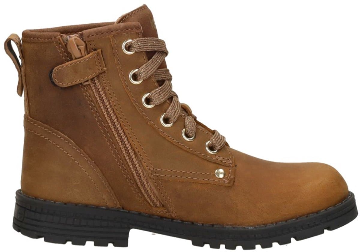 KEQ Veterschoen hoog Veterschoen hoog - Cognac - Maat 29