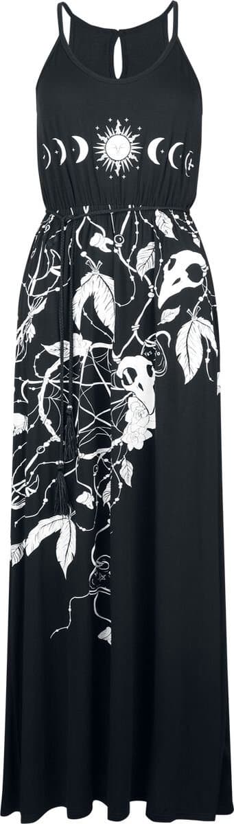 Gothicana zwarte maxi-jurk van aangenaam zacht materiaal - Dames - M