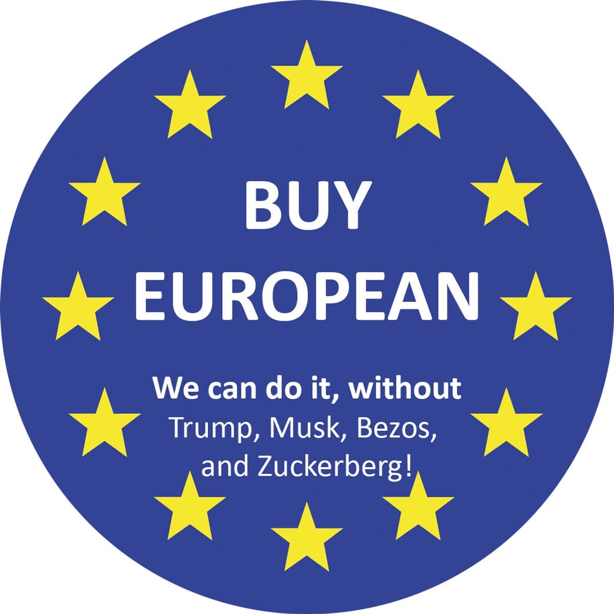 RneeeTA Buy European stickers - Ronde vinyl sticker 10 cm - 2 stuks