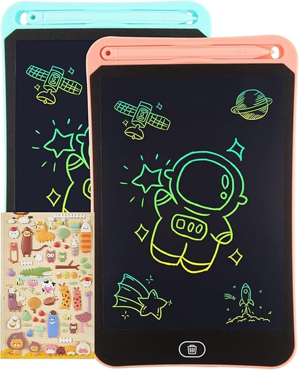 lcd-schrijfbord, 2 stuks, 10 inch, kleurrijk lcd-schrijftablet, lcd-schrijftablet, elektronische tablet, grafisch tablet voor kinderspelletjes, jongens en meisjes