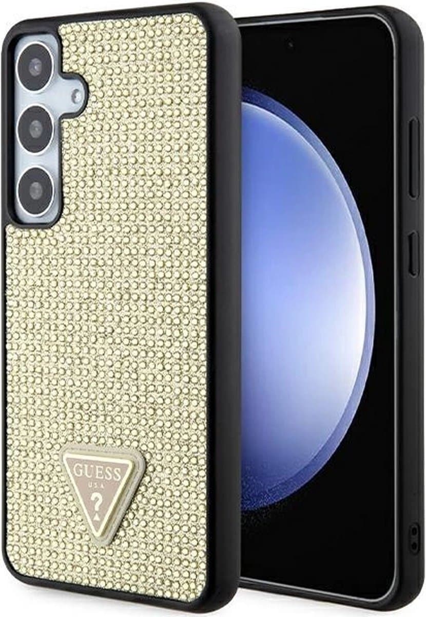 Guess Rhinestones Triangle Logo Back Case - Geschikt voor Samsung Galaxy S24 Plus (S926) - Goud