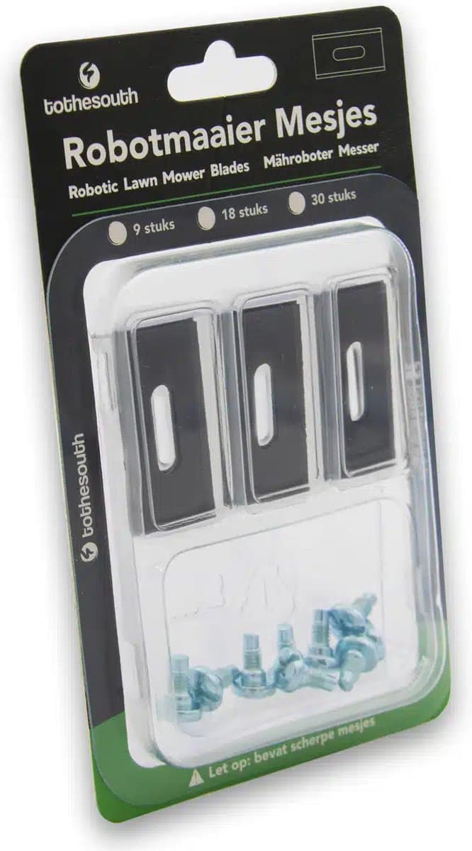 To the South® Black Coated Endurance Mesjes geschikt voor Mowox Robotmaaiers (Limited Edition) - 60 stuks