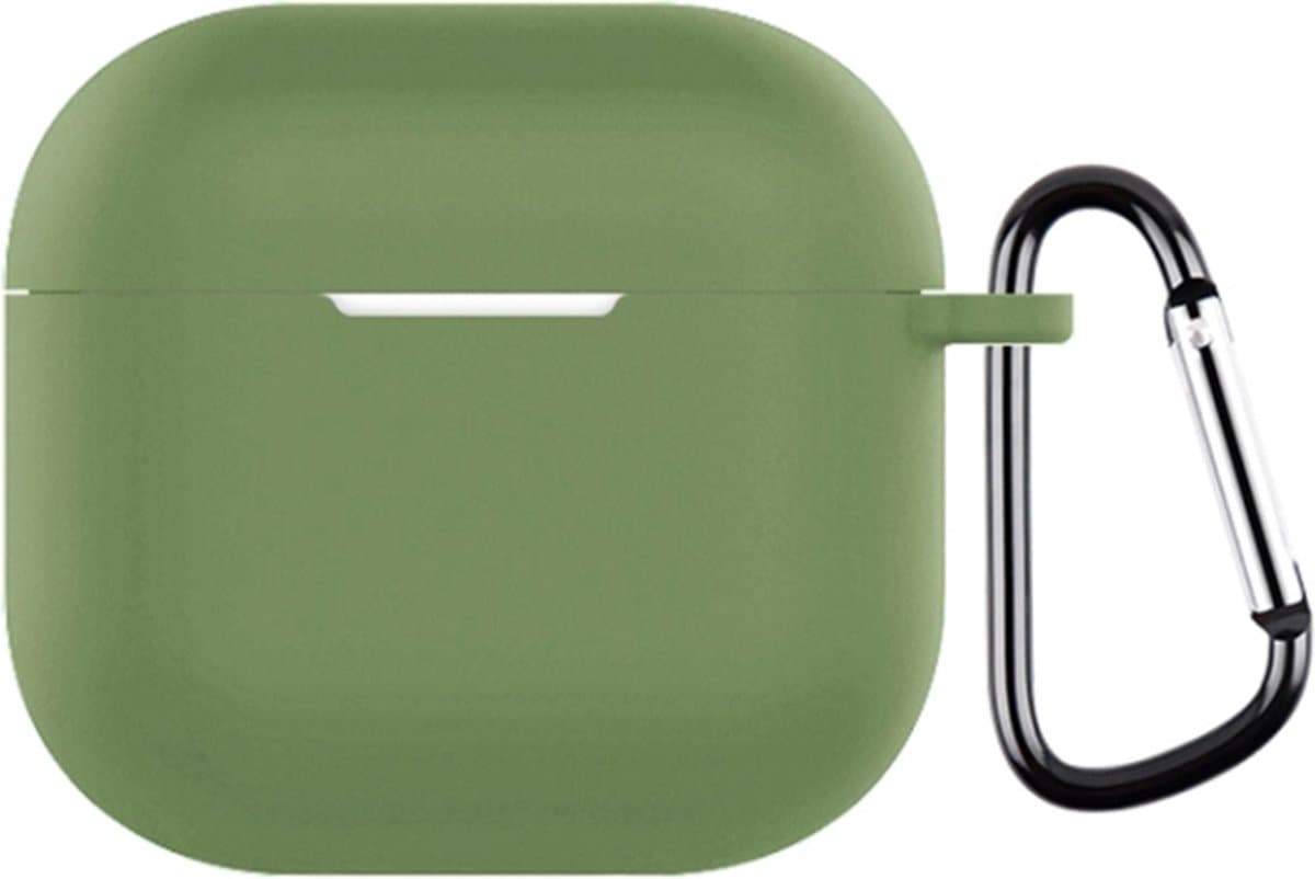 Telestore - hoesje geschikt voor AirPods 4 soft case cover - groen - TPU hoesje Beschermhoes - AirPods 4 Cover - AirPods 4 hoesje - Geschikt voor Apple Airpods 4 - gel hoesje met sleutelhanger