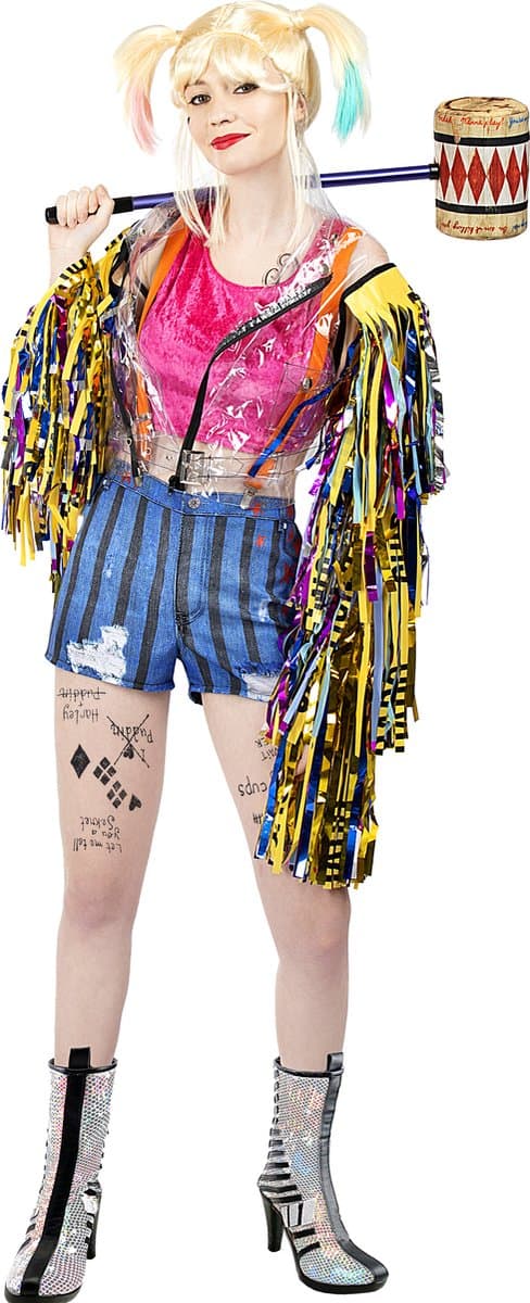 FUNIDELIA Harley Quinn kostuum met kwastjes - Birds of Prey - Maat: XS