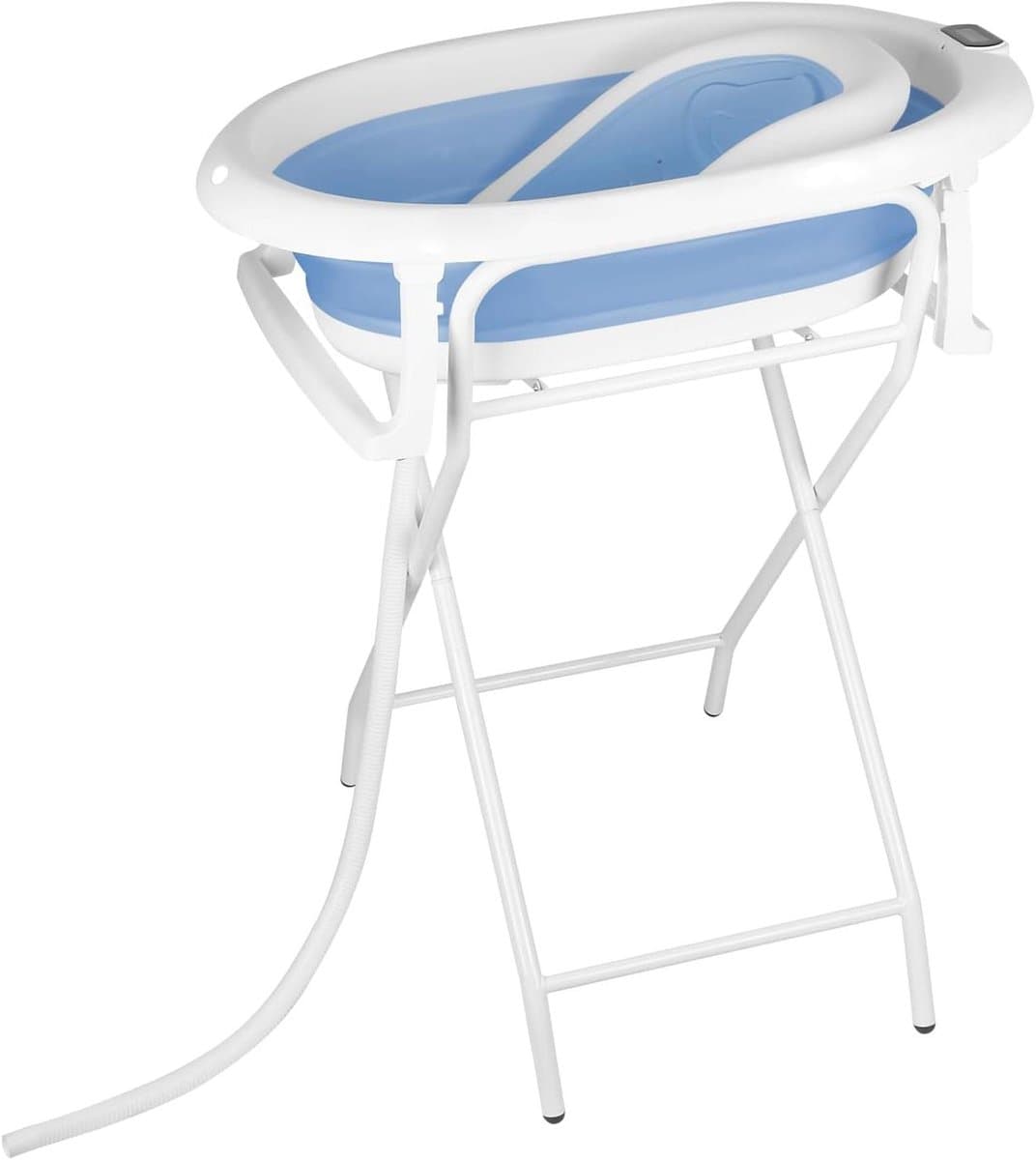 Babybad met standaard - Opvouwbaar babybad Voetbad baby - Veilig Baden - Inclusief thermometer - 85 cm - Blauw