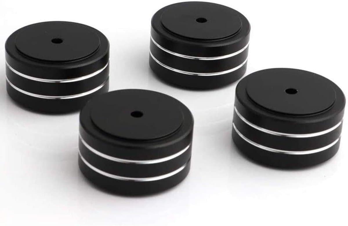 Speaker Isolatie Stand - Apparaat Voetjes - Audio Verbetering - Afneembare Antislip Ring - 40X20Mm - Zwart