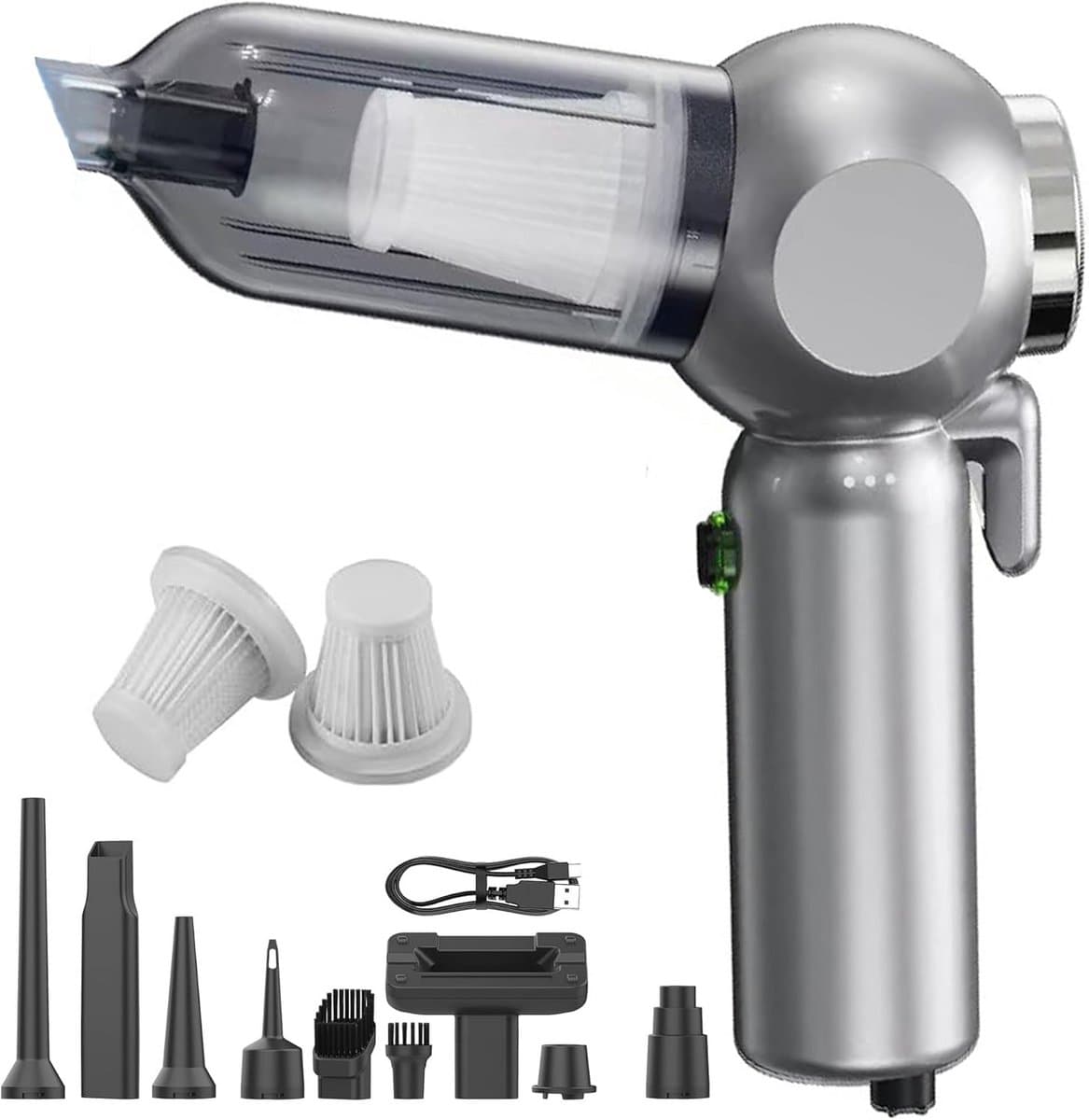 Draagbare Stofzuiger - Kleine Stofzuiger - Auto Interieur Reinigen - 6-in-1 Functionaliteit - 22000 Pa Zuigkracht - Zwart