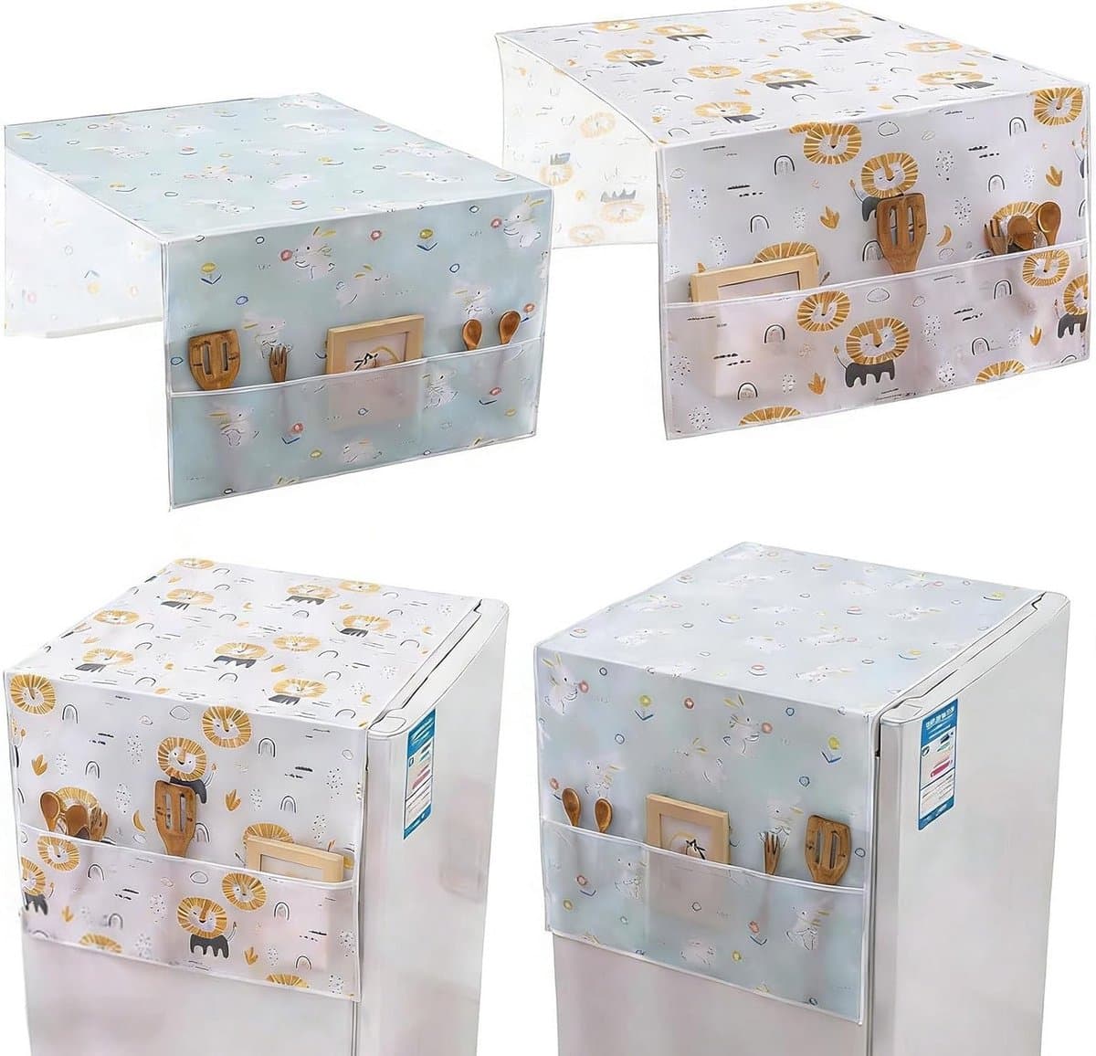 Set van 2 Stofhoezen voor Koelkast en Wasmachine, Bescherming tegen Stof, Inclusief Opbergtas, 130x54cm, Ideaal voor Huishoudelijk Gebruik
